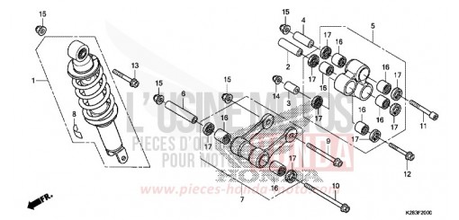 COUSSIN ARRIERE CRF125FH de 2017